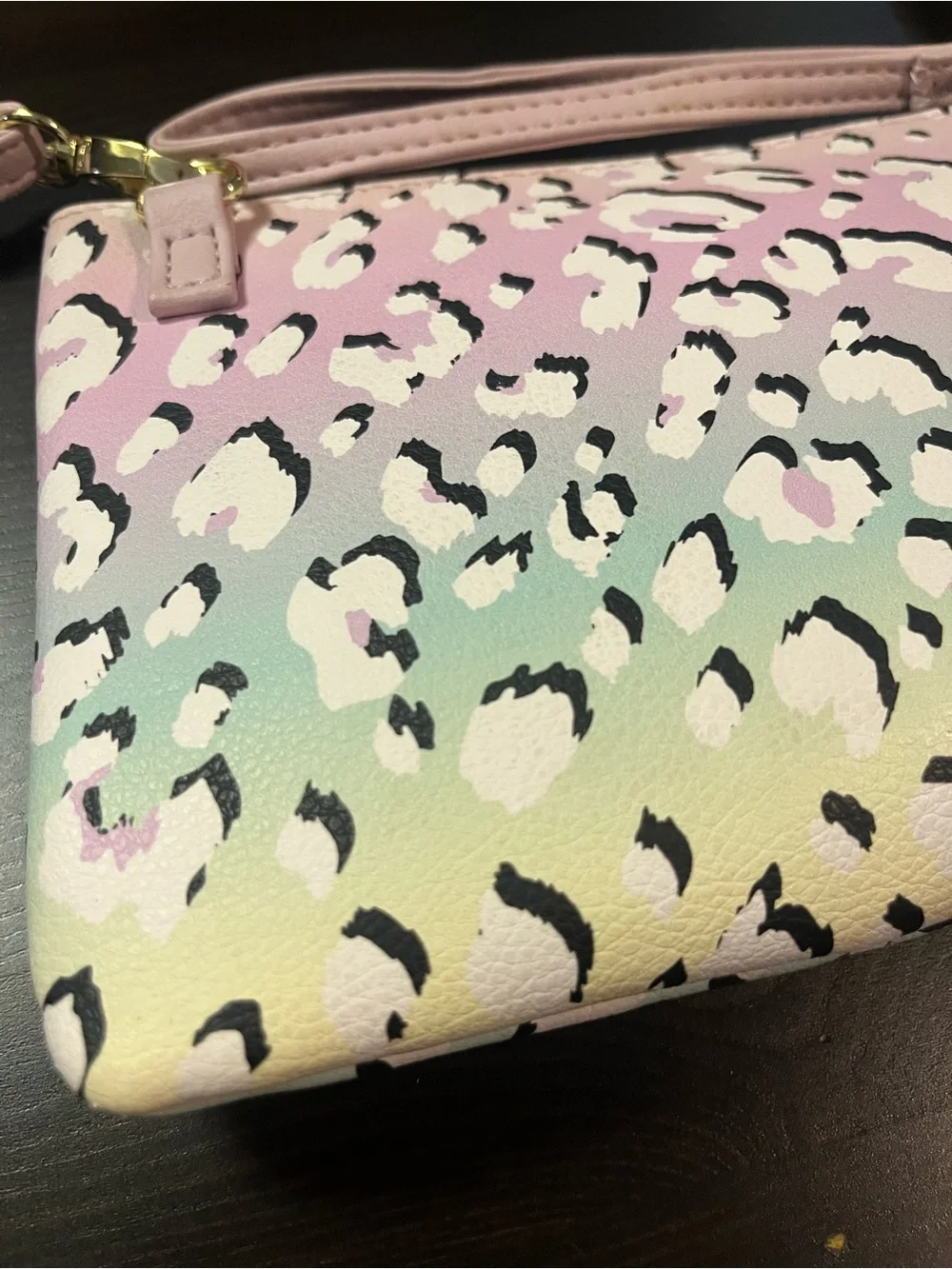 EUC Luv Betsey Johnson Pastel Leopard Crossbody Wristlet